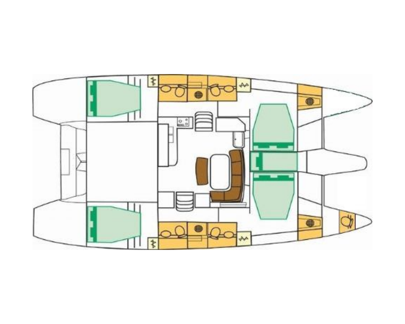 Layout for PALUKO Lagoon 421 - cabin layout