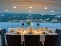 PAMPERO Ferretti 760 - aft deck dining area PAMPERO Ferretti 760 - aft deck dining area