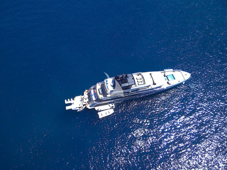 PANDION PEARL Sanlorenzo 44 Alloy aerial shot PANDION PEARL Sanlorenzo 44 Alloy aerial shot