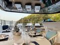 PANDION PEARL Sanlorenzo 44 Alloy flybridge dining set up PANDION PEARL Sanlorenzo 44 Alloy flybridge dining set up