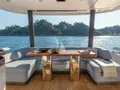 PANGEA Azimut 68 Fly - aft alfresco dining area PANGEA Azimut 68 Fly - aft alfresco dining area