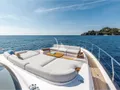 PANGEA Azimut 68 Fly foredeck bronzing and lounging area