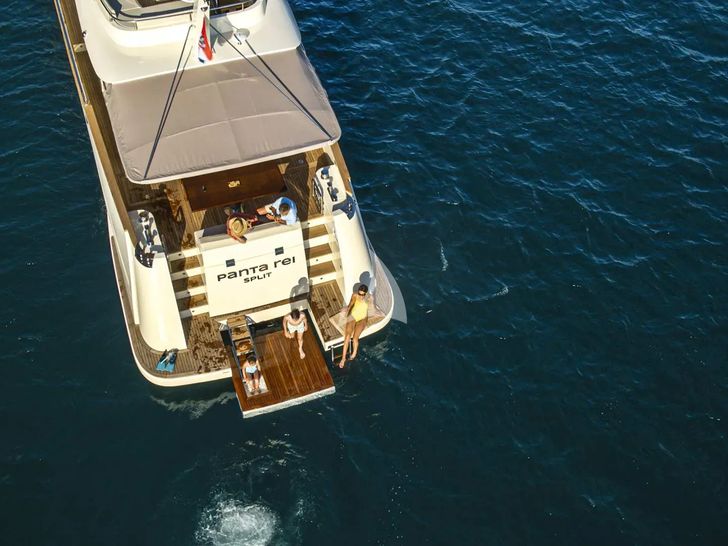 PANTA REI Monachus 70 Fly - swim platform aerial shot PANTA REI Monachus 70 Fly - swim platform aerial shot