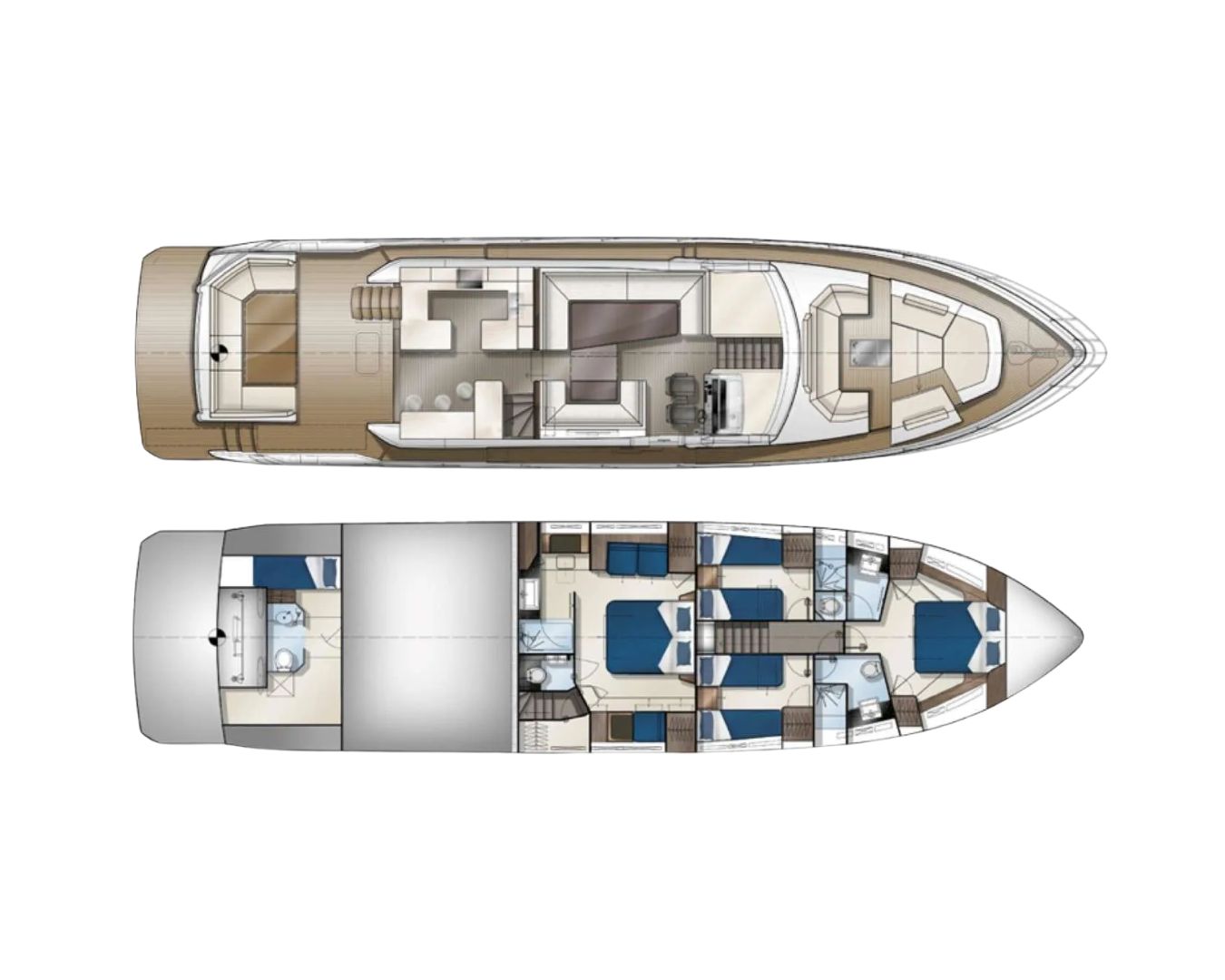 Layout for PARADISE Galeon 680 Fly - deck layout