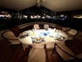 PAREA Custom Motor Sailer 28m - alfresco dining set up PAREA Custom Motor Sailer 28m - alfresco dining set up