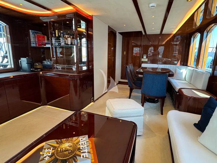 PAREA Custom Motor Sailer 28m - main salon dining area PAREA Custom Motor Sailer 28m - main salon dining area