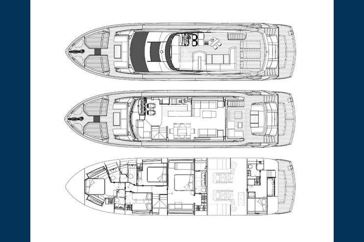 Layout for PASHBAR Sunseeker 76 Yacht layout