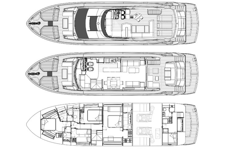 Layout for PASHBAR Sunseeker 76 Yacht layout