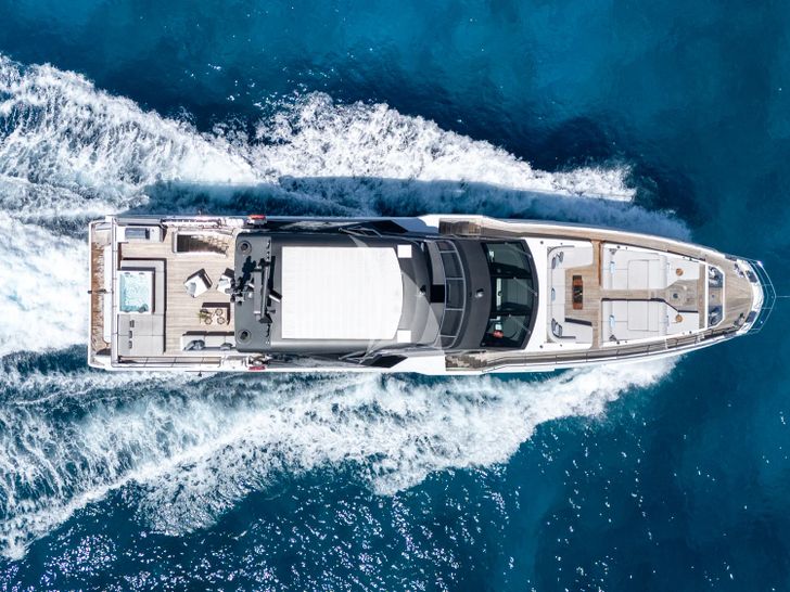 PENJA Azimut Grande 32m - top shot cruising PENJA Azimut Grande 32m - top shot cruising