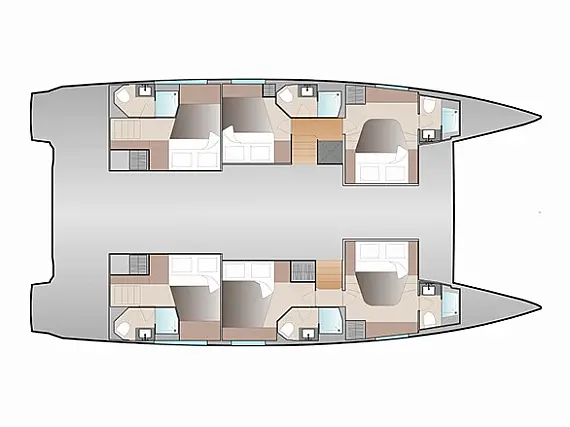 Layout for PENNY LANE Fountaine Pajot Aura 51 - cabin layout