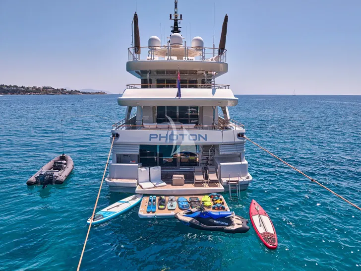 PHOTON CRN Ancona 43 - aft shot with the water toys PHOTON CRN Ancona 43 - aft shot with the water toys