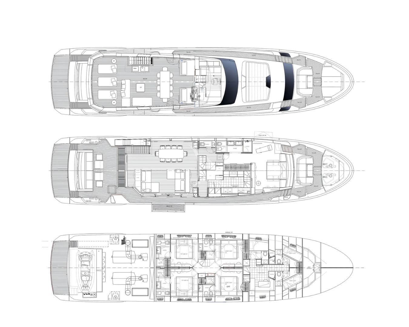 PIOLA Sanlorenzo SL102 Asymmetric - decks layout