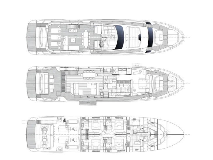 PIOLA Sanlorenzo SL102 Asymmetric - decks layout PIOLA Sanlorenzo SL102 Asymmetric - decks layout