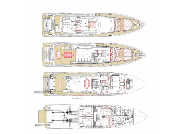 PLAN B Ferretti Custom Line Navetta 33 - cabin layout PLAN B Ferretti Custom Line Navetta 33 - cabin layout