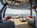 PLAN B Ferretti Custom Line Navetta 33 - sundeck covered lounge and sunbathing area PLAN B Ferretti Custom Line Navetta 33 - sundeck covered lounge and sunbathing area