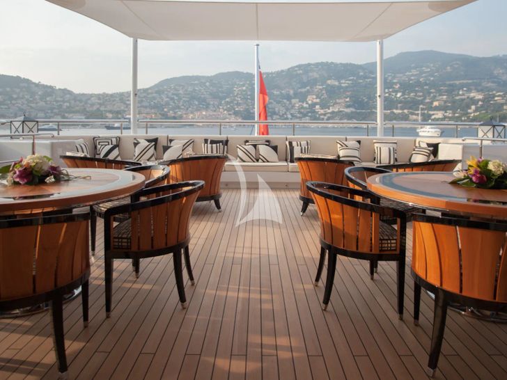 PLAN B ADM 73m - main aft deck seating and dining PLAN B ADM 73m - main aft deck seating and dining