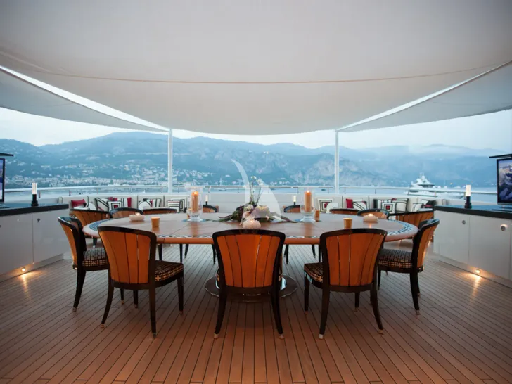 PLAN B ADM 73m - sky deck aft dining area PLAN B ADM 73m - sky deck aft dining area