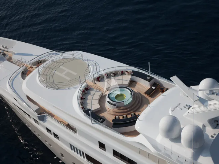 PLAN B ADM 73m - sun deck lounge and jacuzzi top shot PLAN B ADM 73m - sun deck lounge and jacuzzi top shot