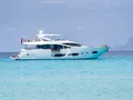 PLAY THE GAME Sunseeker 28m - anchored side profile PLAY THE GAME Sunseeker 28m - anchored side profile