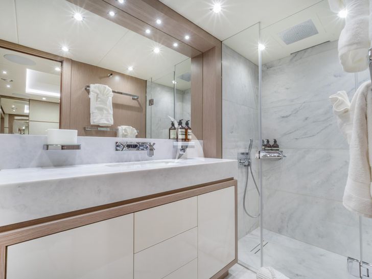 POPS Sunseeker 116 Sport VIP cabin bathroom POPS Sunseeker 116 Sport VIP cabin bathroom