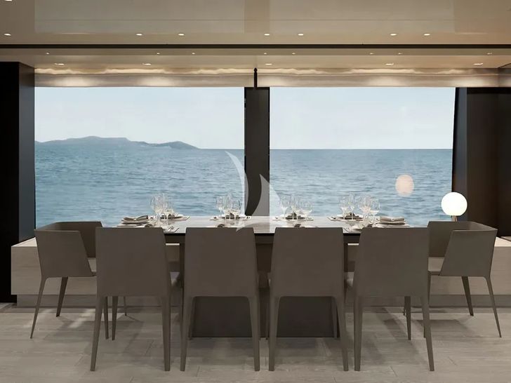 PRIMUS Sanlorenzo SL96A - main dining area PRIMUS Sanlorenzo SL96A - main dining area