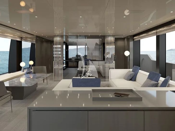 PRIMUS Sanlorenzo SL96A - main saloon seating PRIMUS Sanlorenzo SL96A - main saloon seating