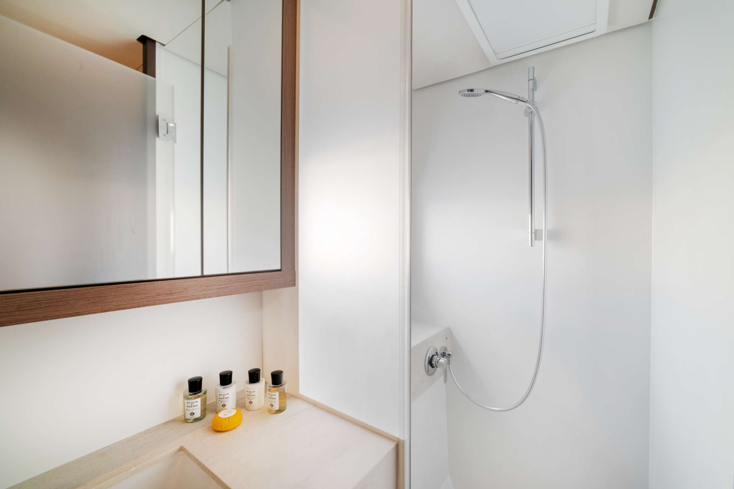 PRINCESS S Lagoon 55 VIP cabin bathroom
