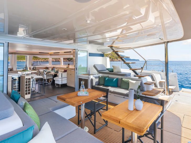 PRINCESS KARLA Lagoon 60 - aft deck wide shot PRINCESS KARLA Lagoon 60 - aft deck wide shot