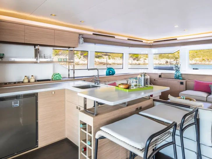 PRINCESS KARLA Lagoon 60 - galley and saloon PRINCESS KARLA Lagoon 60 - galley and saloon