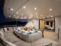 PRINCESS MELDA Neta Marine 39m - aft deck alfresco dining set up PRINCESS MELDA Neta Marine 39m - aft deck alfresco dining set up