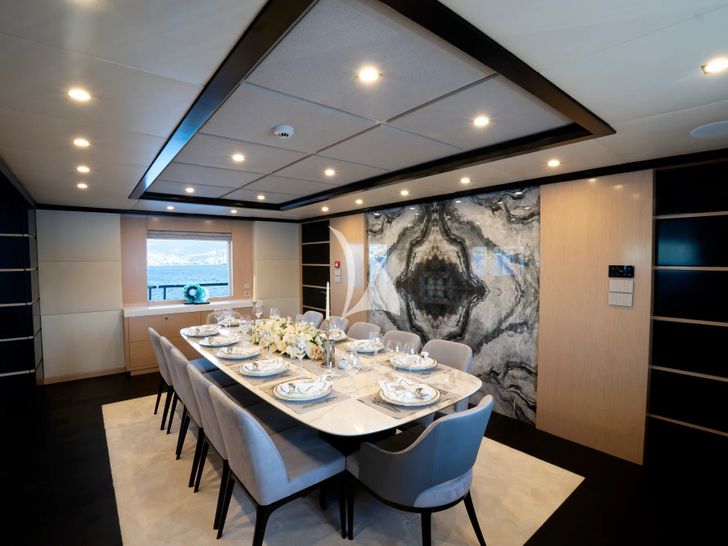 PRINCESS MELDA Neta Marine 39m - main dining area PRINCESS MELDA Neta Marine 39m - main dining area