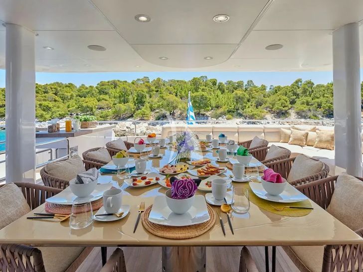 PROMETHEUS I Heesen 45m sky deck dining PROMETHEUS I Heesen 45m sky deck dining