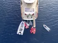 QUEEN OF MAKRI Custom Sailing Yacht 40m - top aft shot with the water toys QUEEN OF MAKRI Custom Sailing Yacht 40m - top aft shot with the water toys