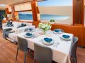 QUANTUM Sunseeker Predator 108 Crewed Motor Yacht Dining Area QUANTUM Sunseeker Predator 108 Crewed Motor Yacht Dining Area