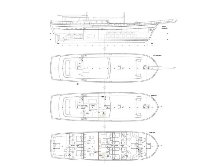 QUESTA VITA Custom Gulet 32m - layout QUESTA VITA Custom Gulet 32m - layout