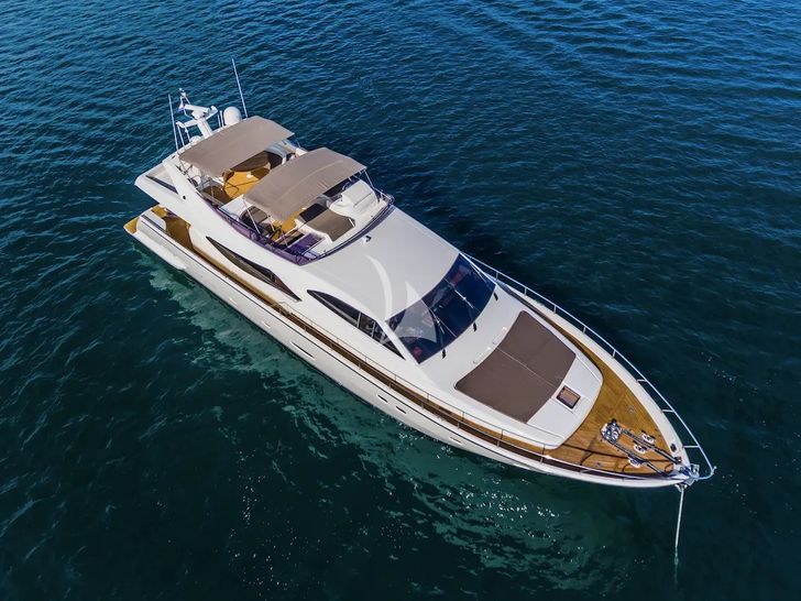 QUO VADIS I Ferretti 760 - top aerial shot QUO VADIS I Ferretti 760 - top aerial shot