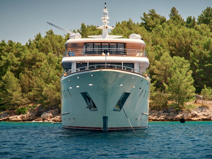 QUEEN ELEGANZA Custom Motor Yacht 49m - bow view QUEEN ELEGANZA Custom Motor Yacht 49m - bow view