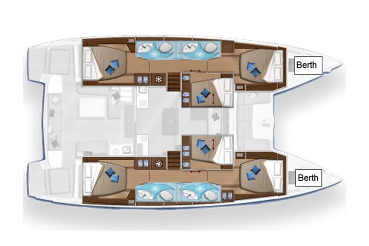 Layout for RAGNAROK Lagoon 50 - yacht layout