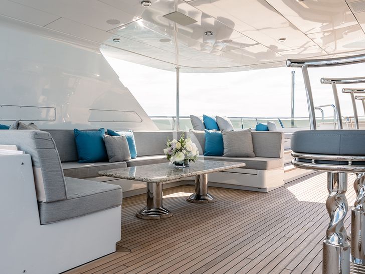 REMEMBER WHEN Christensen 162 flybridge lounging area REMEMBER WHEN Christensen 162 flybridge lounging area