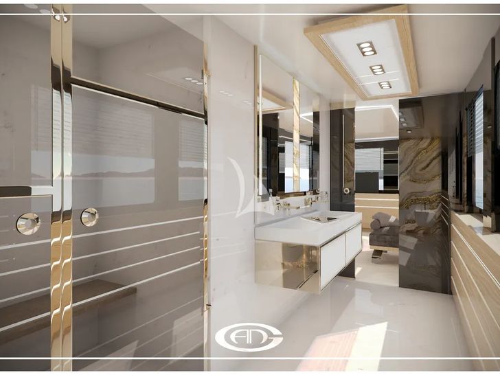 RENATA Cerri Cantieri Navali 40m - VIP cabin 1 bathroom RENATA Cerri Cantieri Navali 40m - VIP cabin 1 bathroom