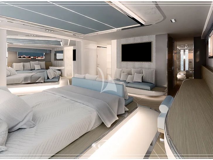 RENATA Cerri Cantieri Navali 40m - VIP cabin 1 bed and TV RENATA Cerri Cantieri Navali 40m - VIP cabin 1 bed and TV
