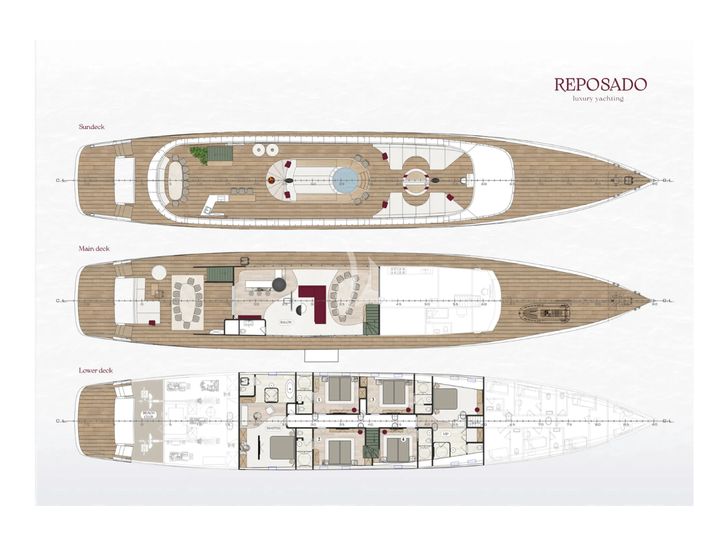 REPOSADO Tramontana Custom Yacht 52 m - layout REPOSADO Tramontana Custom Yacht 52 m - layout