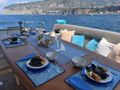 RESILIENCE Alalunga 78 - aft deck breakfast RESILIENCE Alalunga 78 - aft deck breakfast