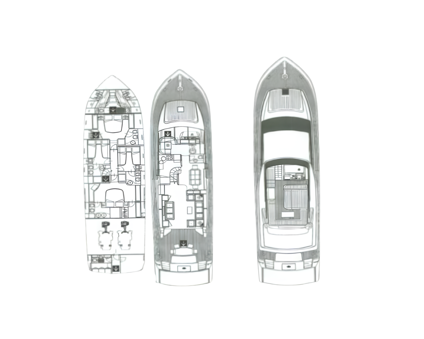 Layout for RESILIENCE Alalunga 78 - motor yacht layout