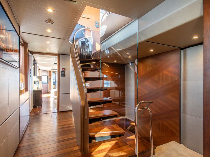 RESTLESS Princess 35m - staircase to the cabins RESTLESS Princess 35m - staircase to the cabins