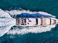 RIANA II Sanlorenzo SL118 - cruising top aerial shot RIANA II Sanlorenzo SL118 - cruising top aerial shot
