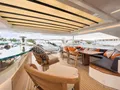 RISING DAWN Gulf Craft 43m - sundeck dining lounge RISING DAWN Gulf Craft 43m - sundeck dining lounge