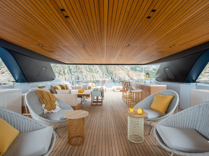 RMF Sanlorenzo 52 Steel - sun deck wide shot RMF Sanlorenzo 52 Steel - sun deck wide shot