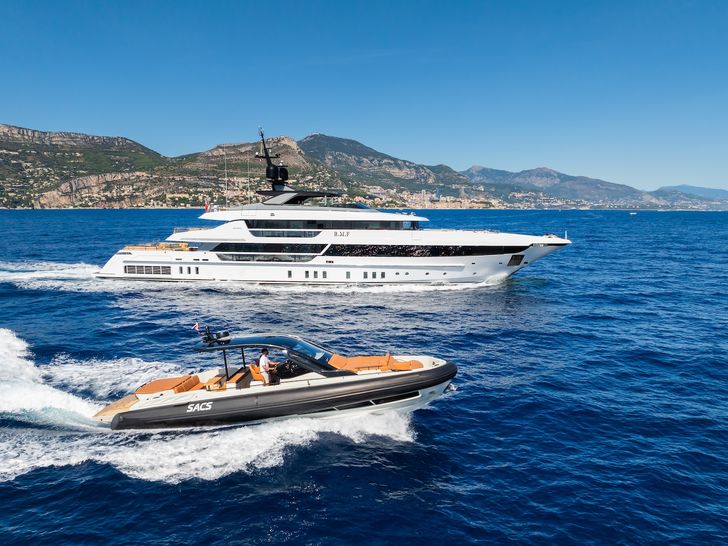RMF Sanlorenzo 52Steel - cruising with the tender RMF Sanlorenzo 52Steel - cruising with the tender