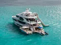 ROMEO FOXTROT Hargrave 118 - anchored aft shot ROMEO FOXTROT Hargrave 118 - anchored aft shot